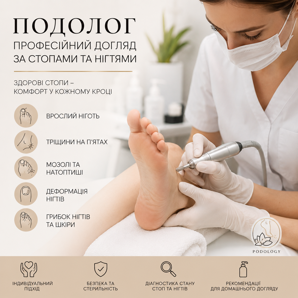 Подолог в Ірпені — професійний догляд за стопами та нігтями